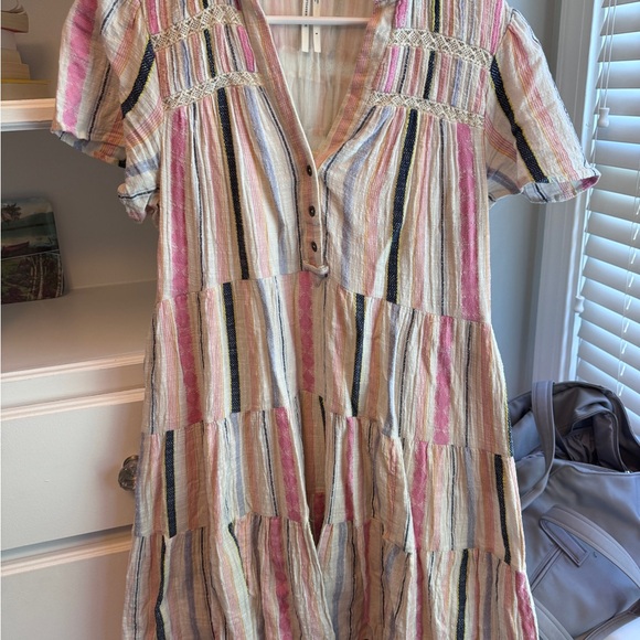 Anthropologie Georgina Tiered Dress in multi stripe - Picture 3 of 5